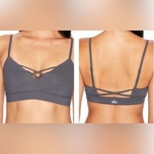 Alo Yoga Interlace Sports Bra Size S/ Dark Gray